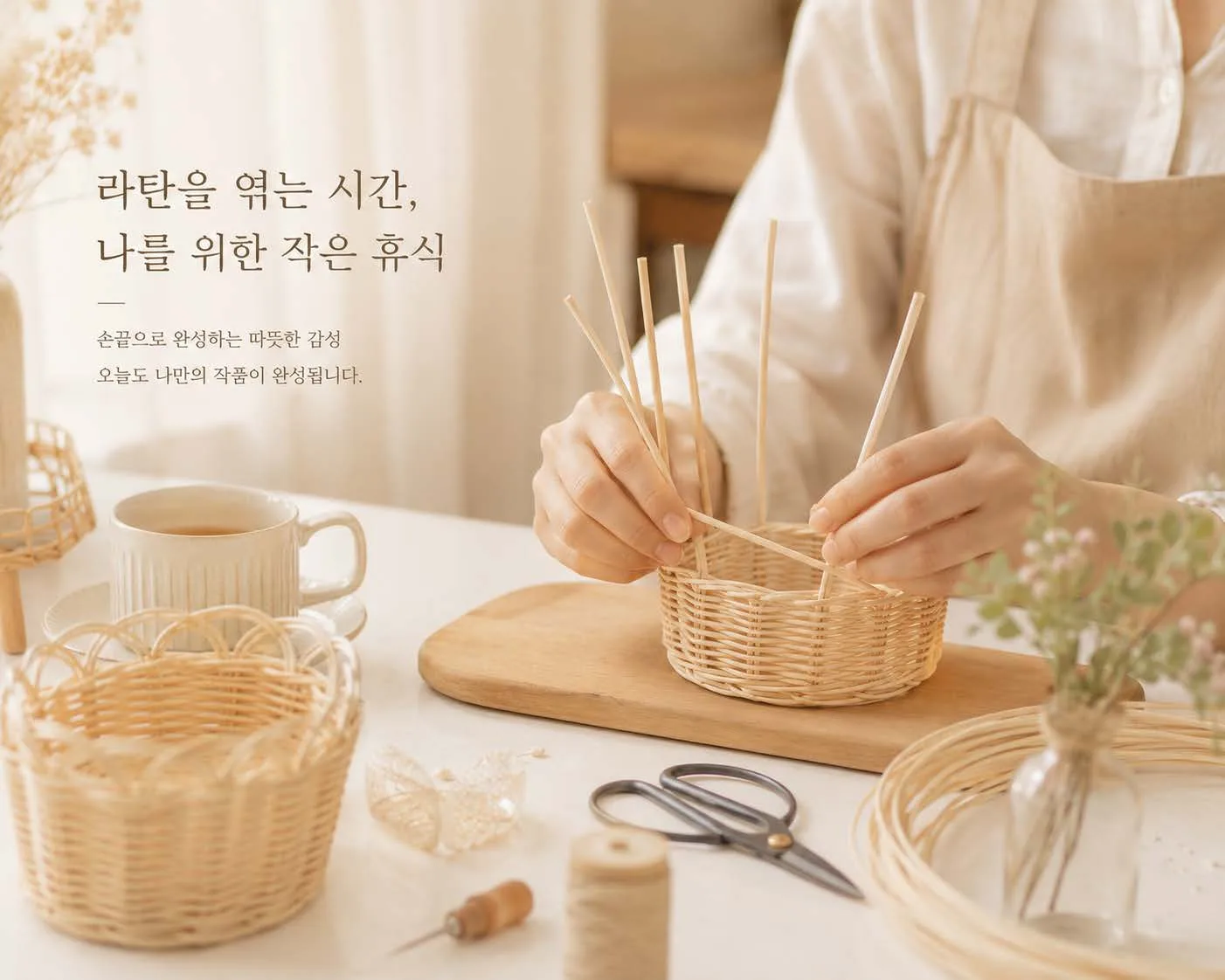감성 담은 라탄 미니 바구니