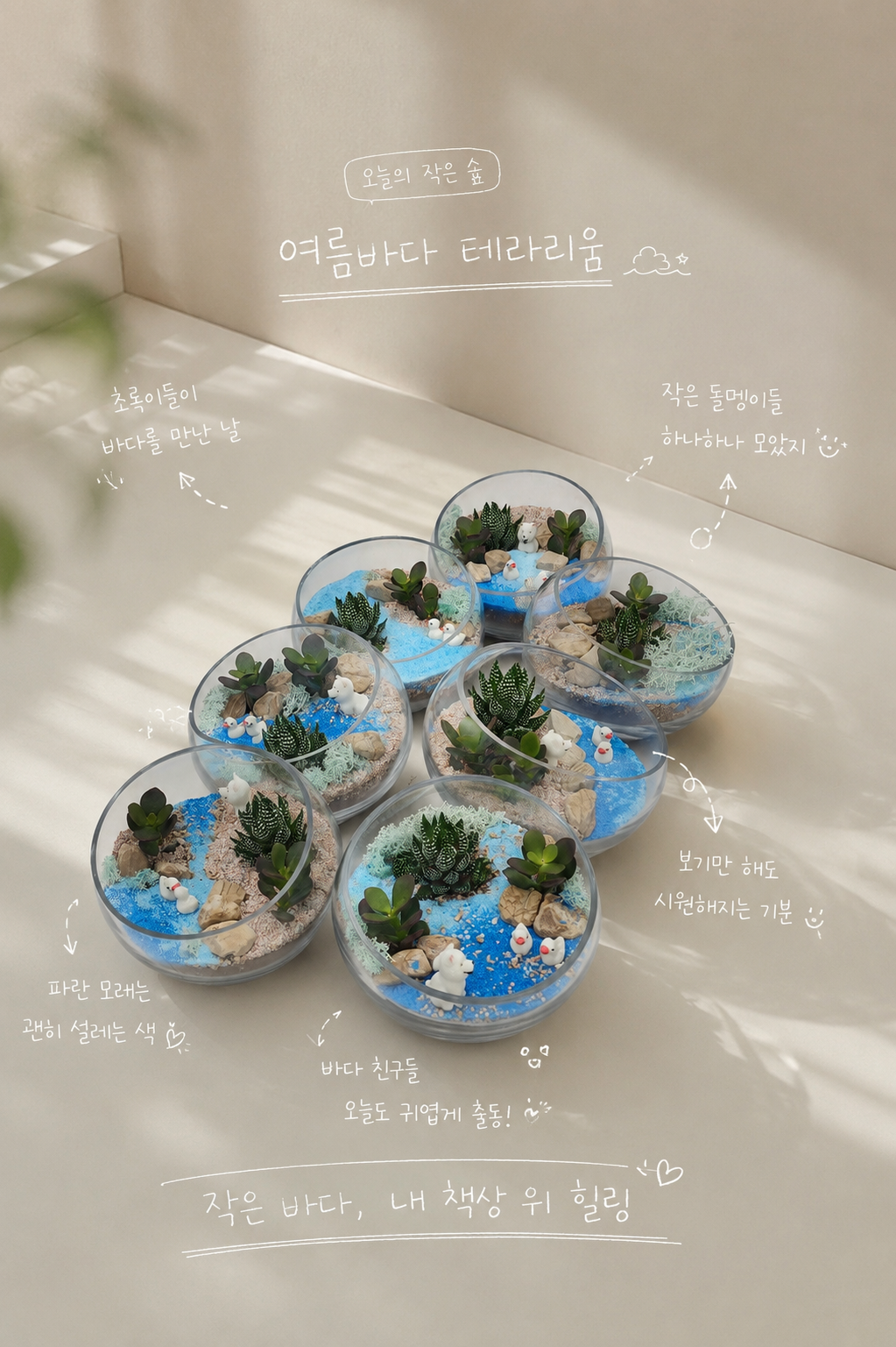 책상 위 작은 바다 테라리움