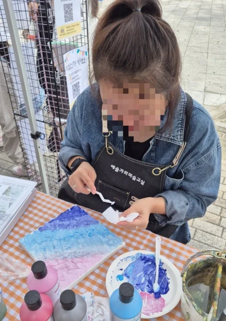 백드롭 페인팅 아크릴화